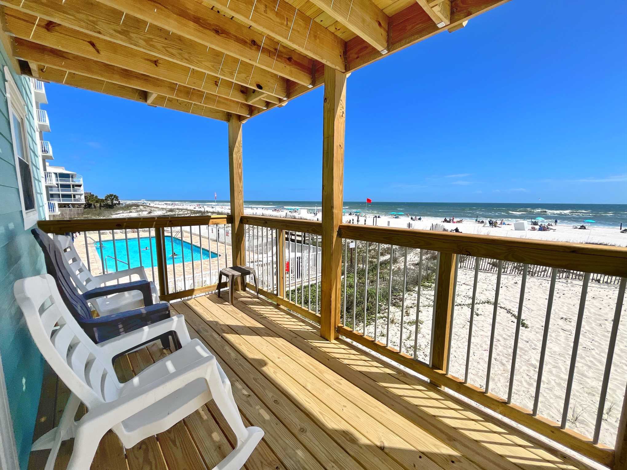Beachfront views from your private balcony.