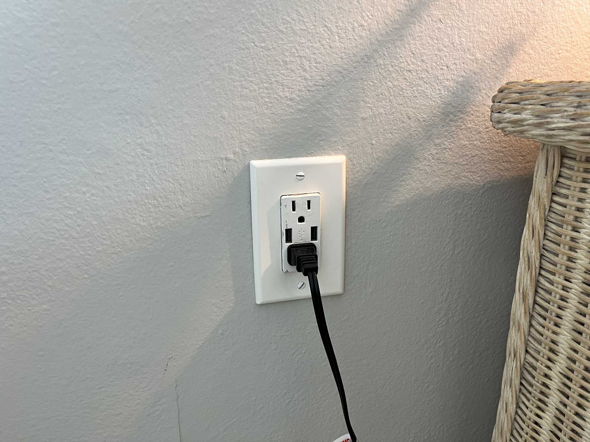 Convenient USB charging outlet.