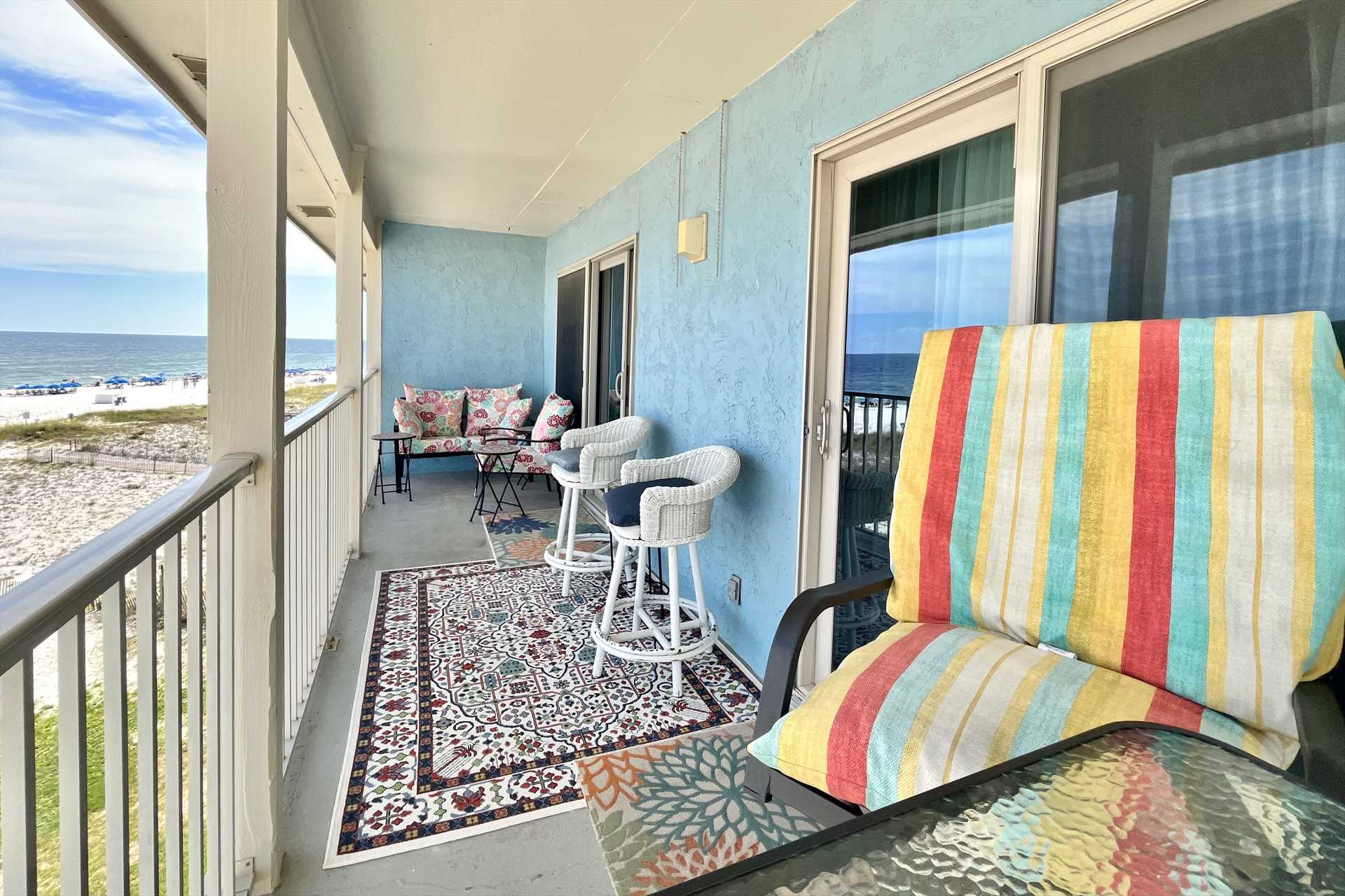 Large, double balcony seating