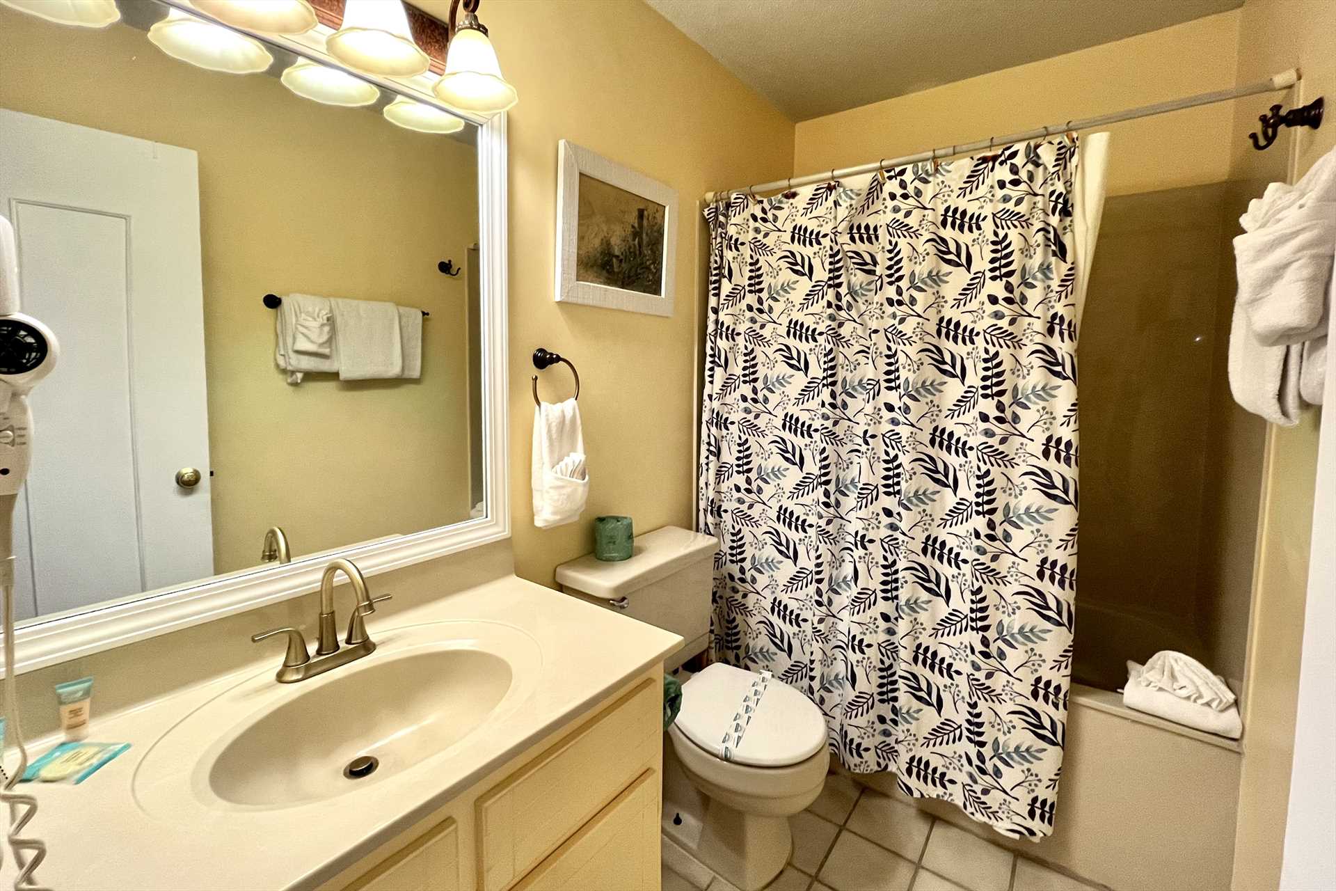 Hall bathroom with tub/shower