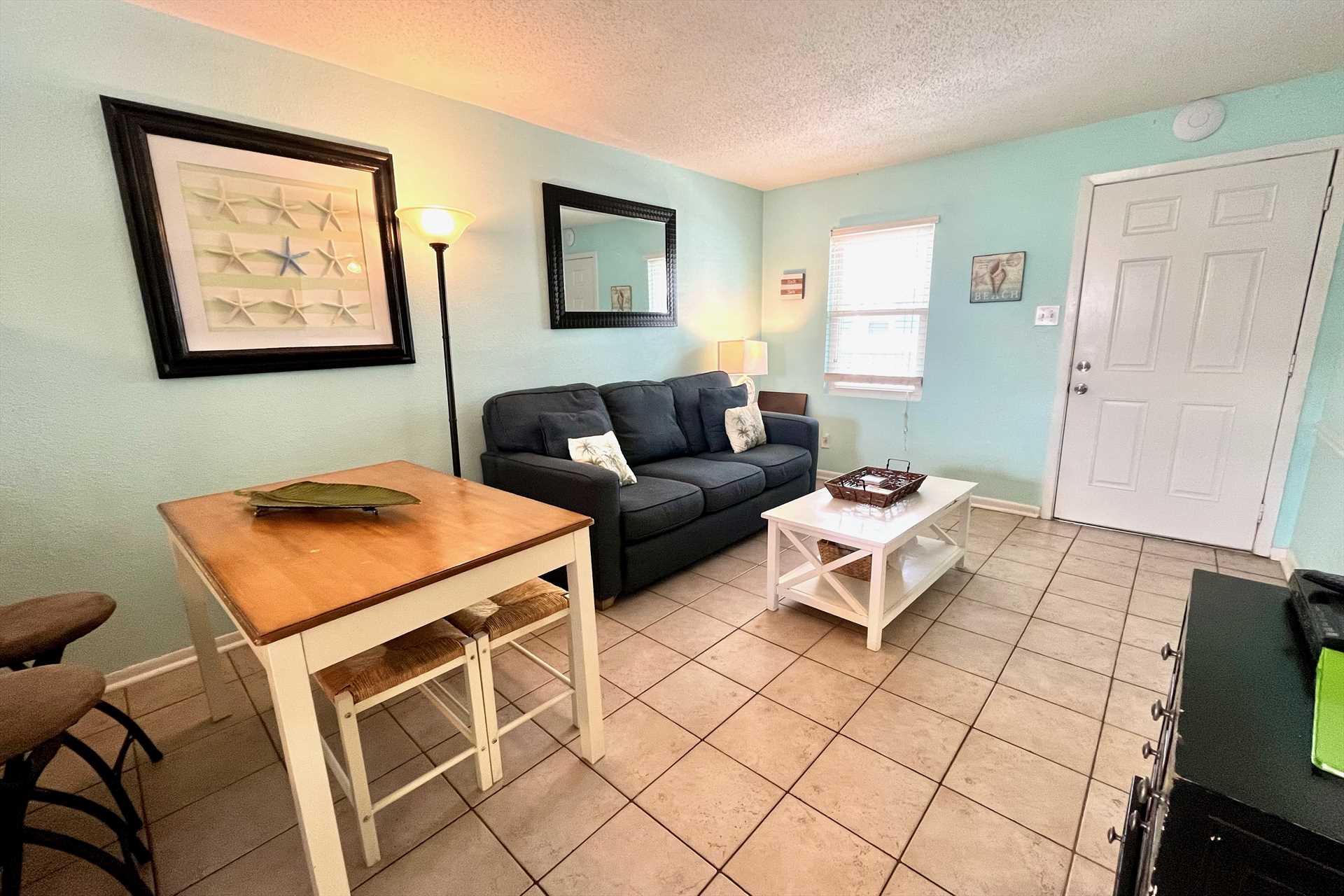 Living and dining area of Sunrise Village 104