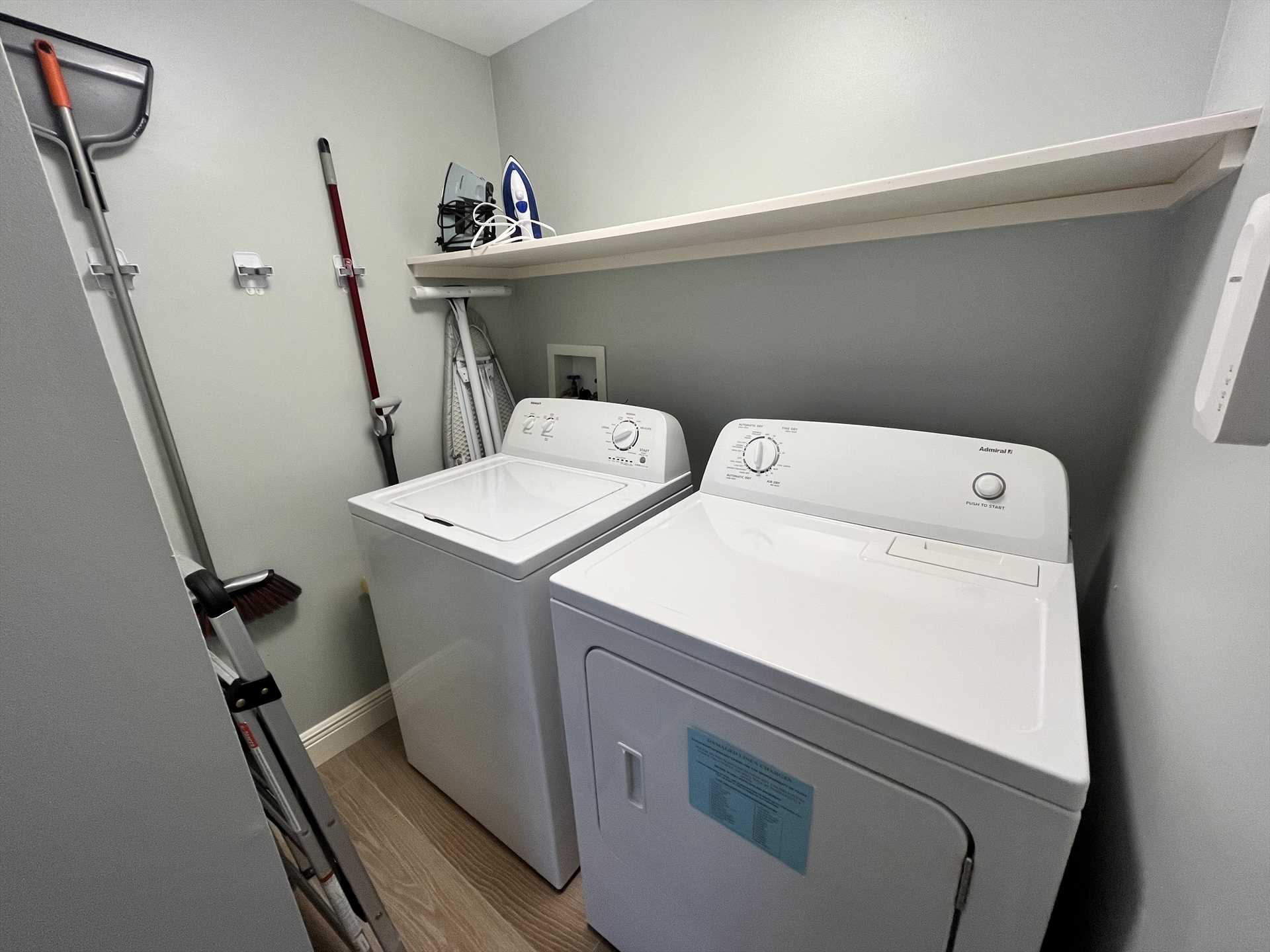 Enjoy the convenience of a full size washer and dryer in uni