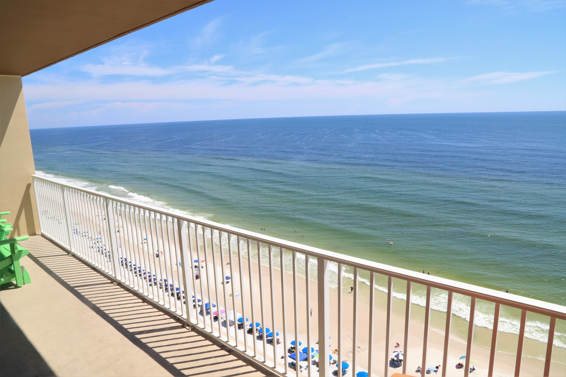 The spacious balcony provides ample seating to enjoy the ref