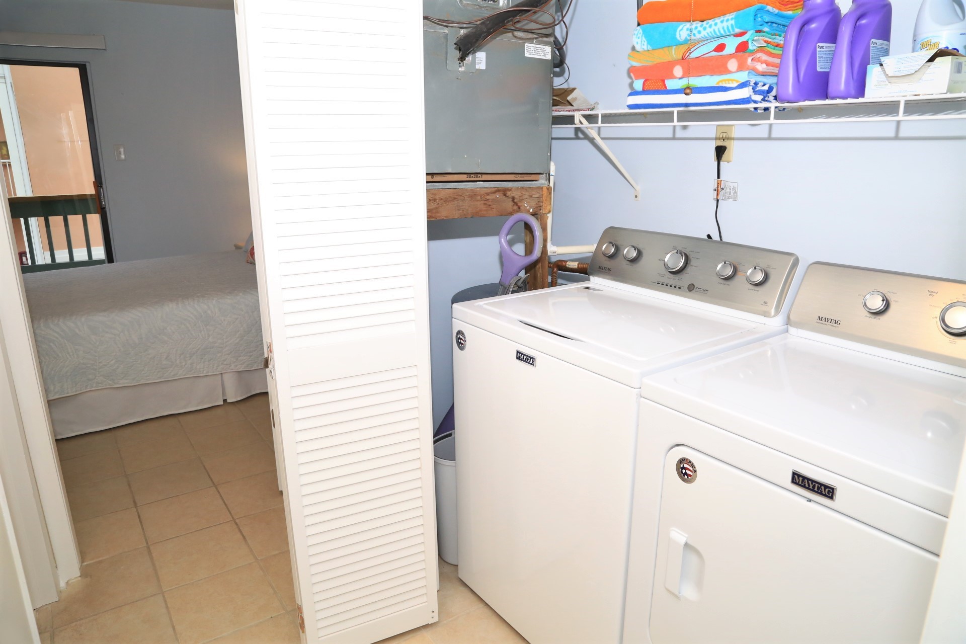 Enjoy the convenience of a full size washer and dryer.