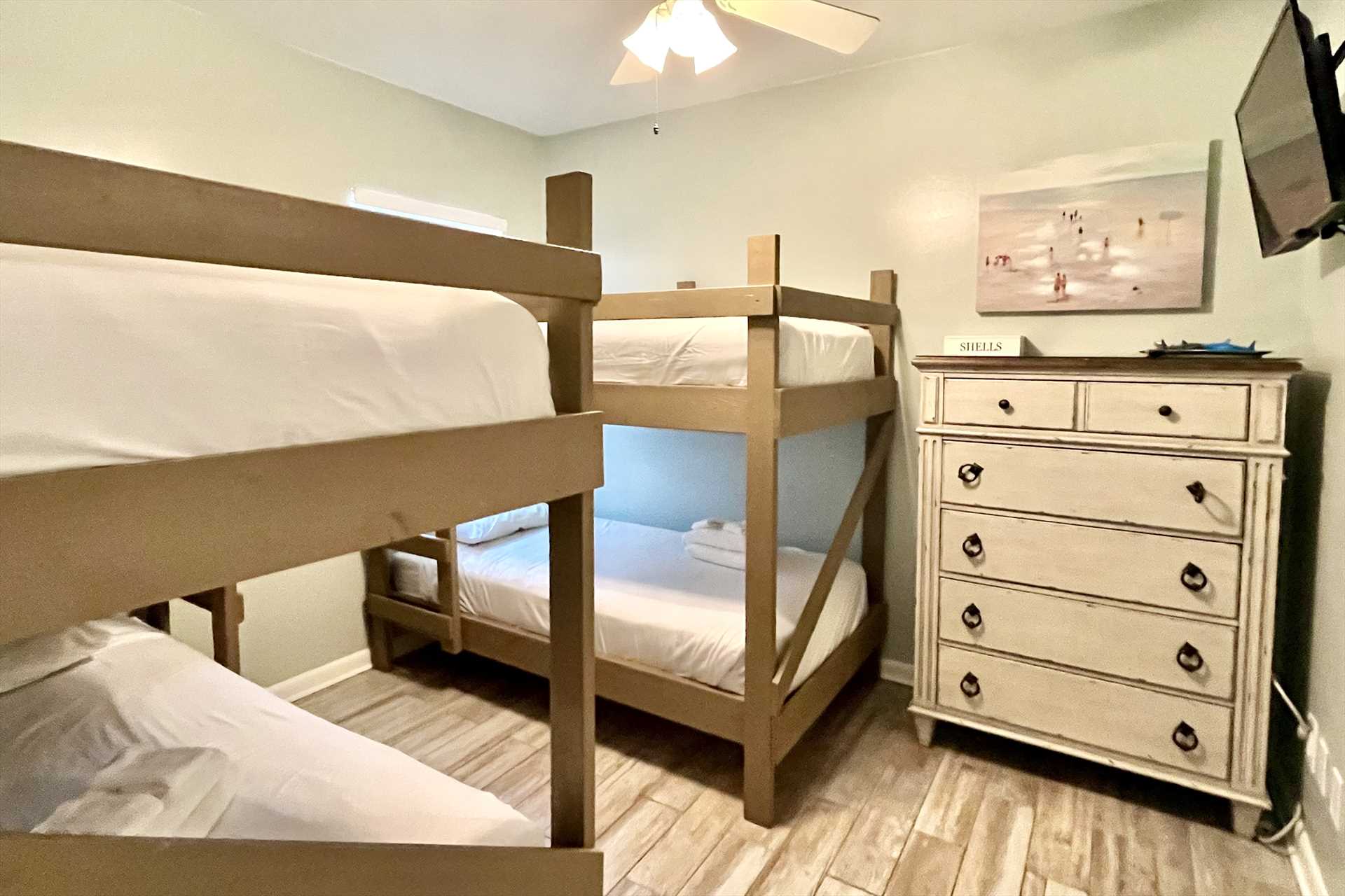 The third bedroom with a set of twin bunks!