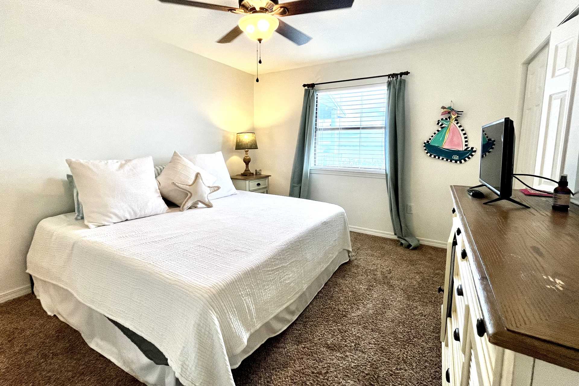 The main bedroom with a king-size bed.