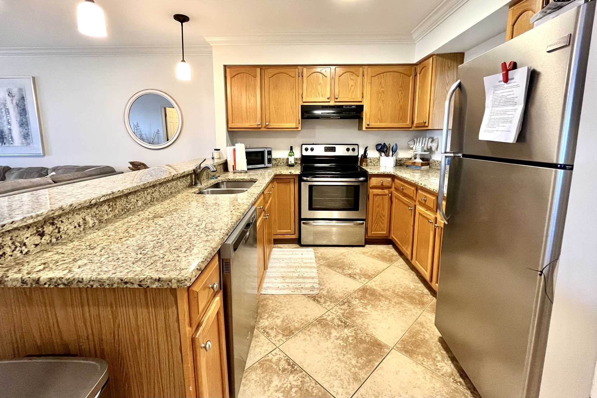 Whip up home-cooked meals in the fully equipped kitchen.