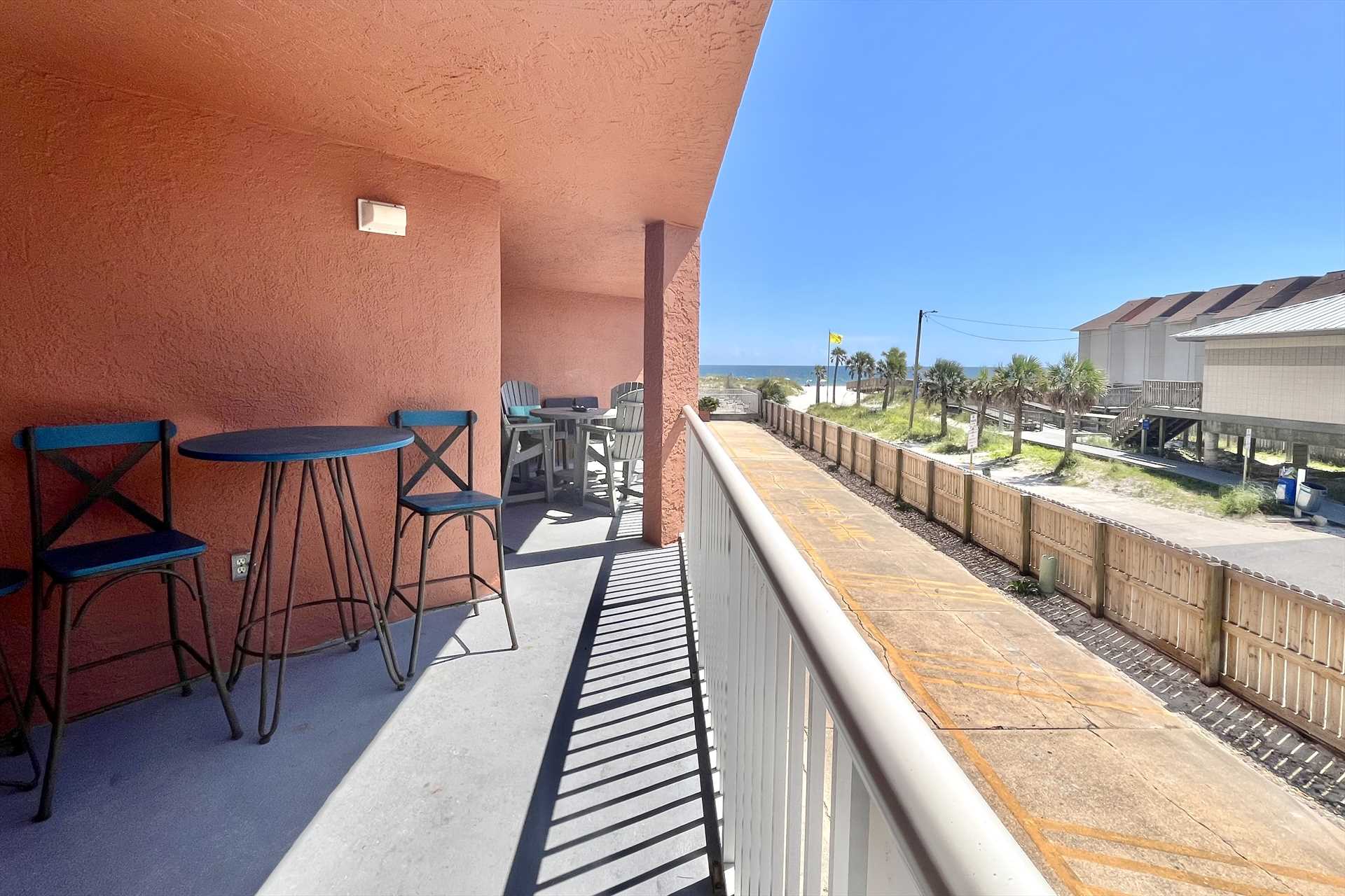 Large balcony for hanging out and enjoying the view.