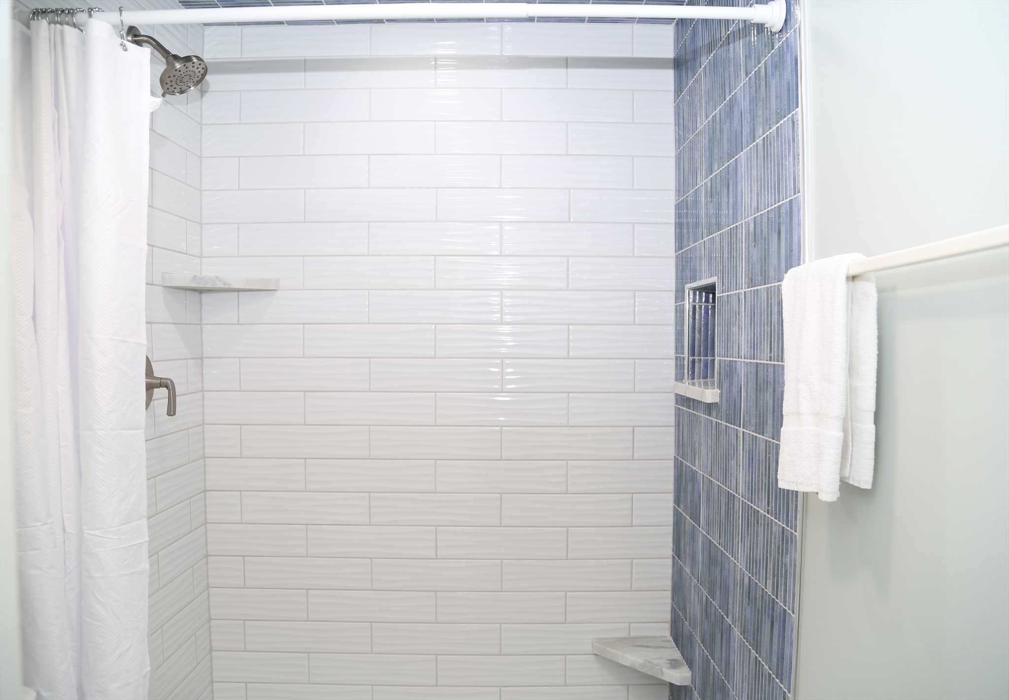 Beautifully tiled master shower.