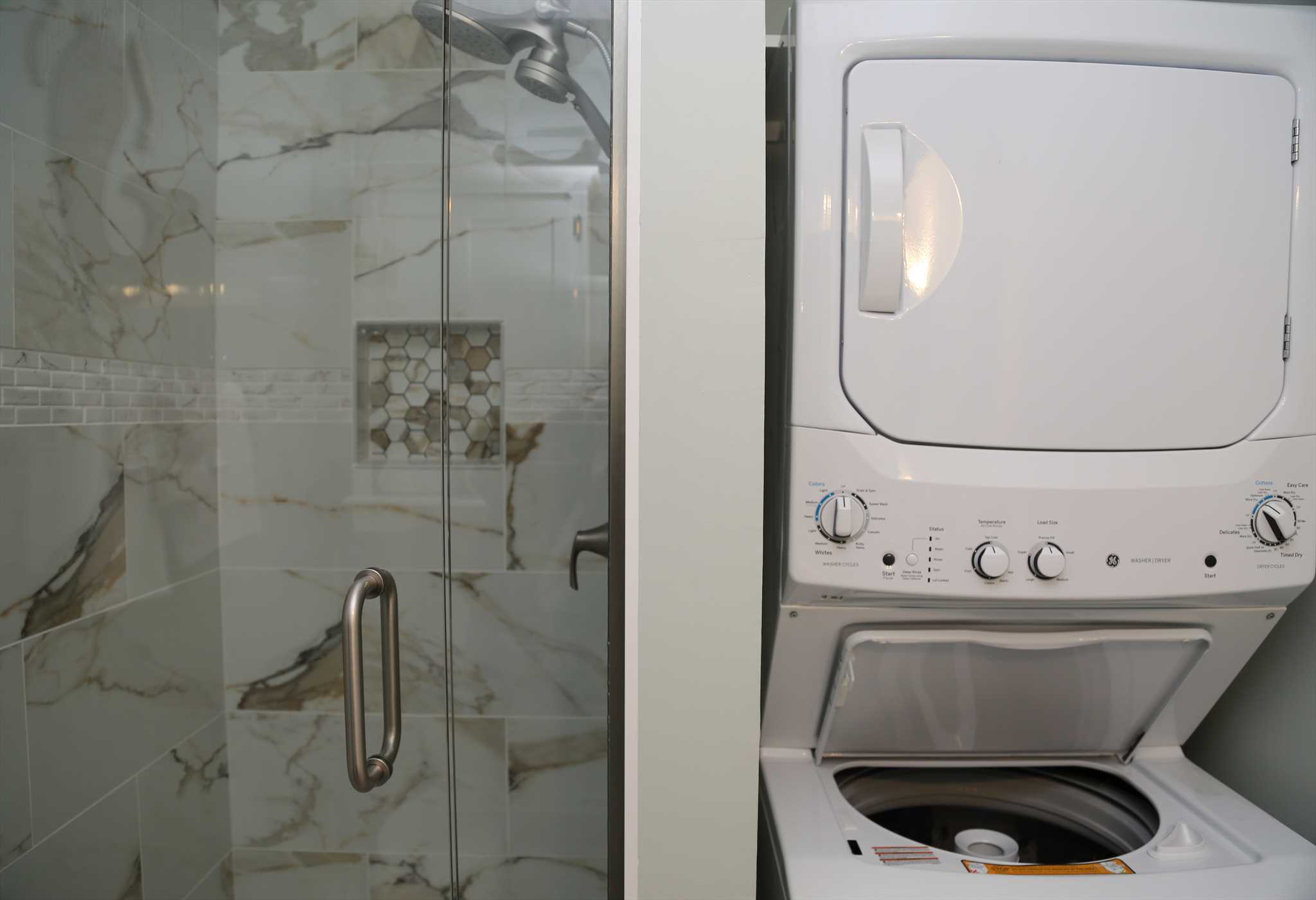 Washer/dryer available in unit