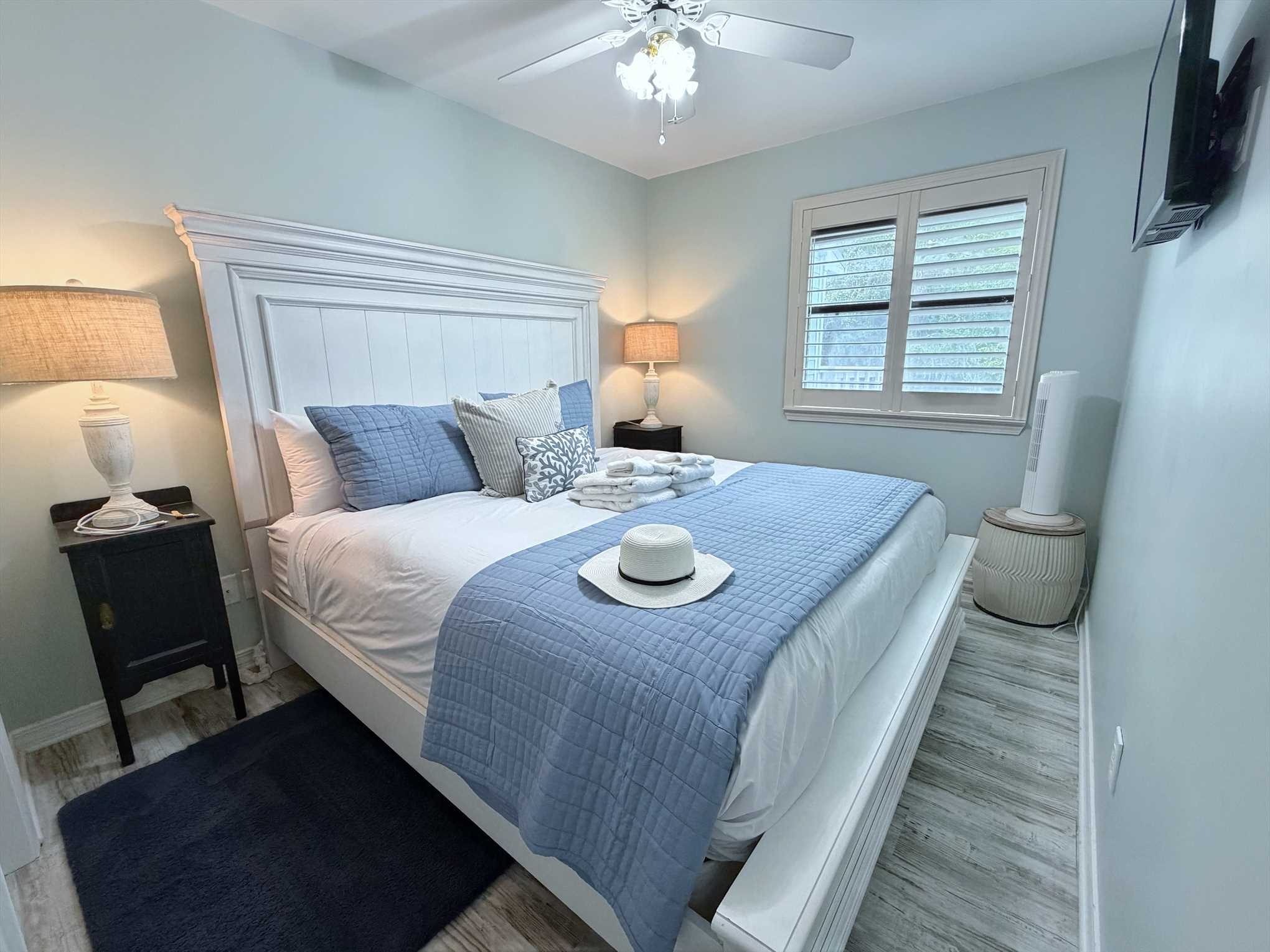 The second bedroom includes a King-size bed.