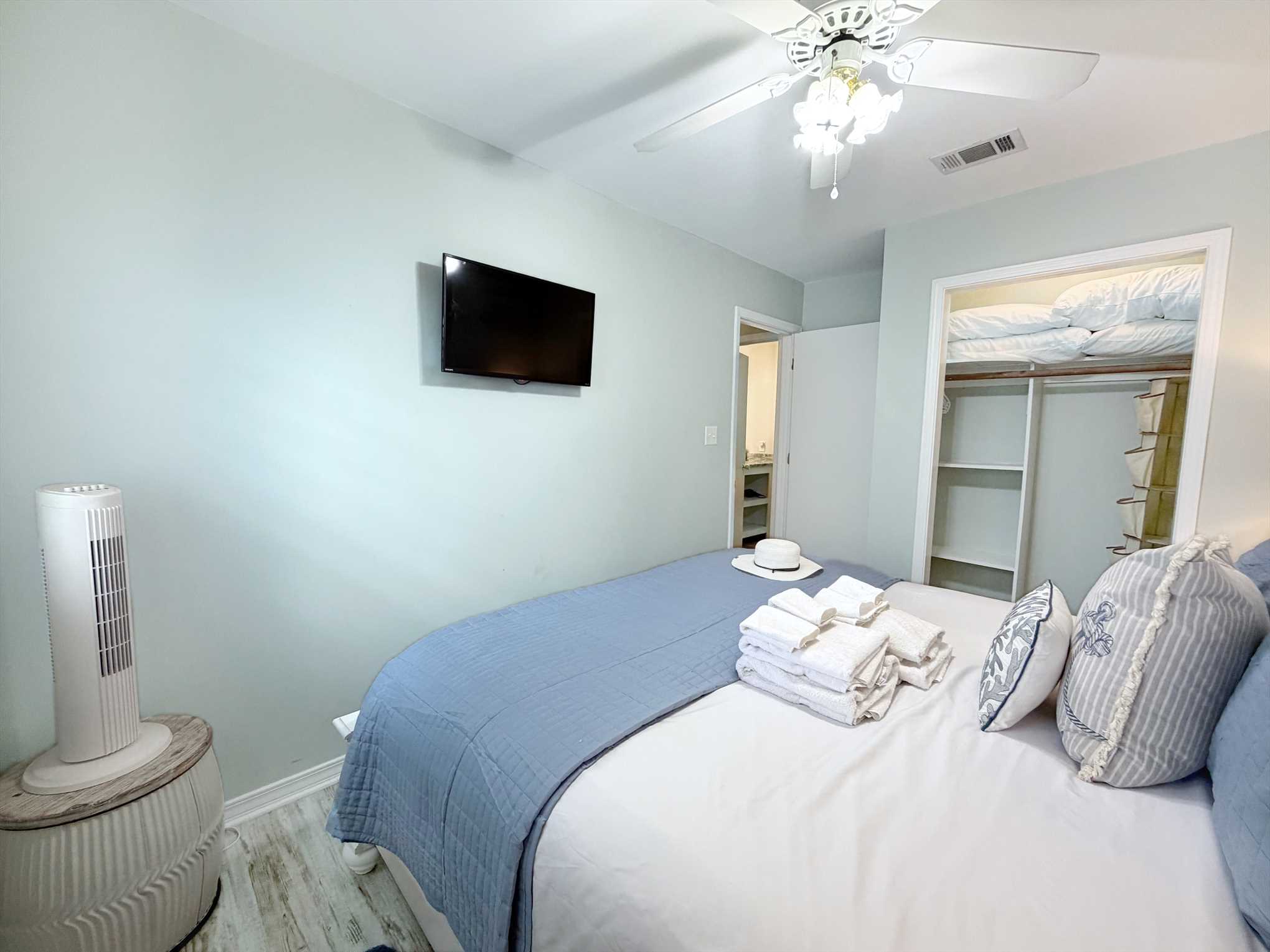 The second bedroom with closet for storage.
