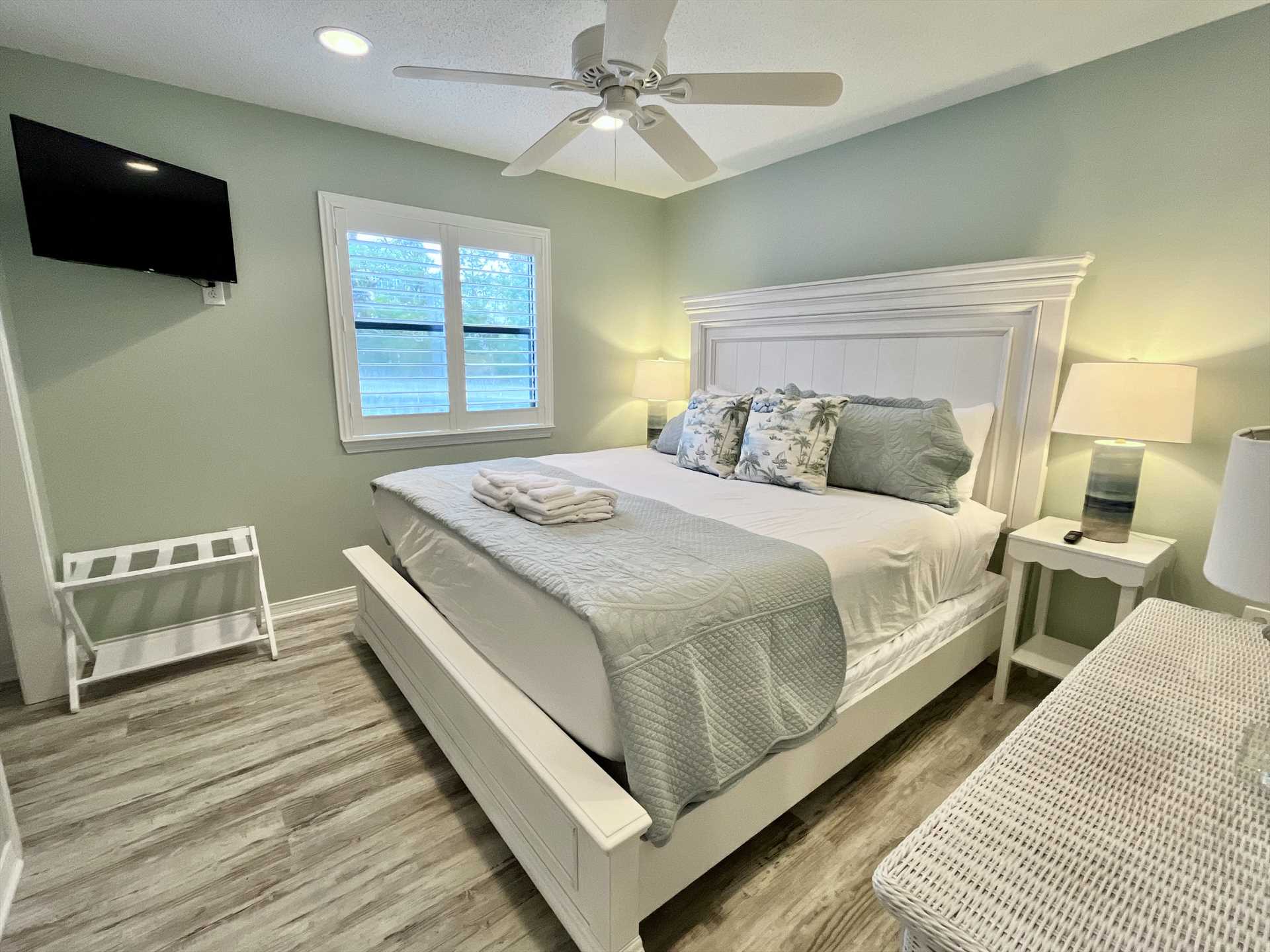 The second bedroom includes a King-size bed.