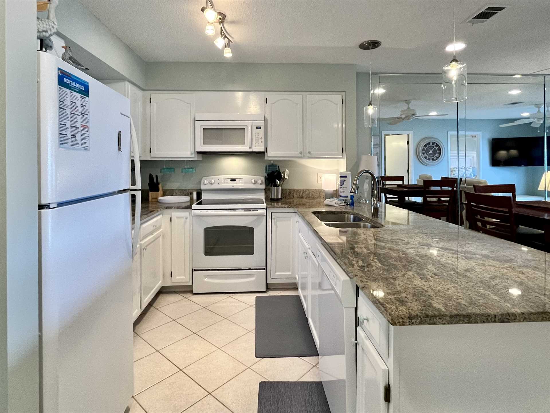 Whip up home-cooked meals in the fully equipped kitchen.