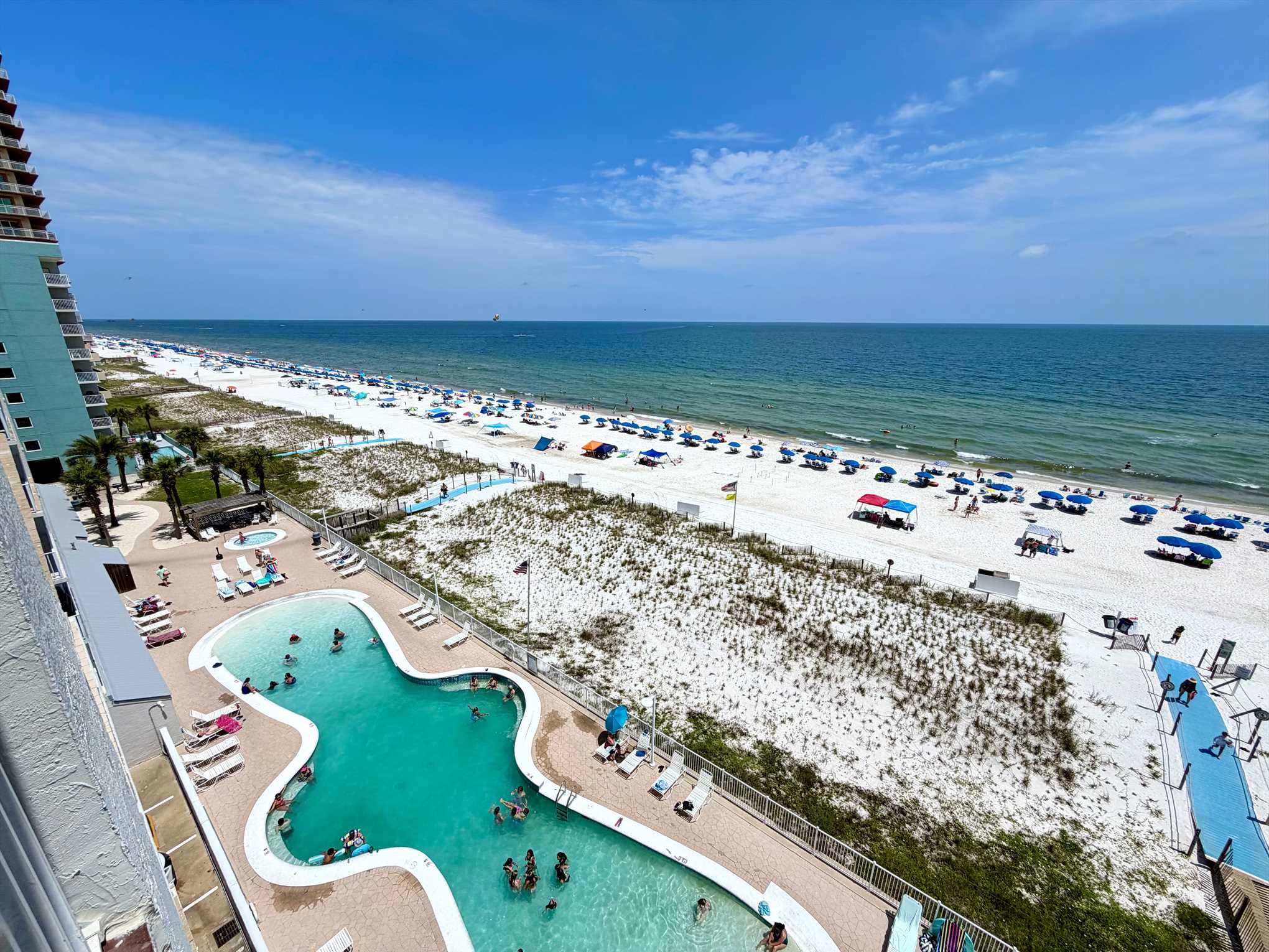 Beachfront view from your private balcony.
