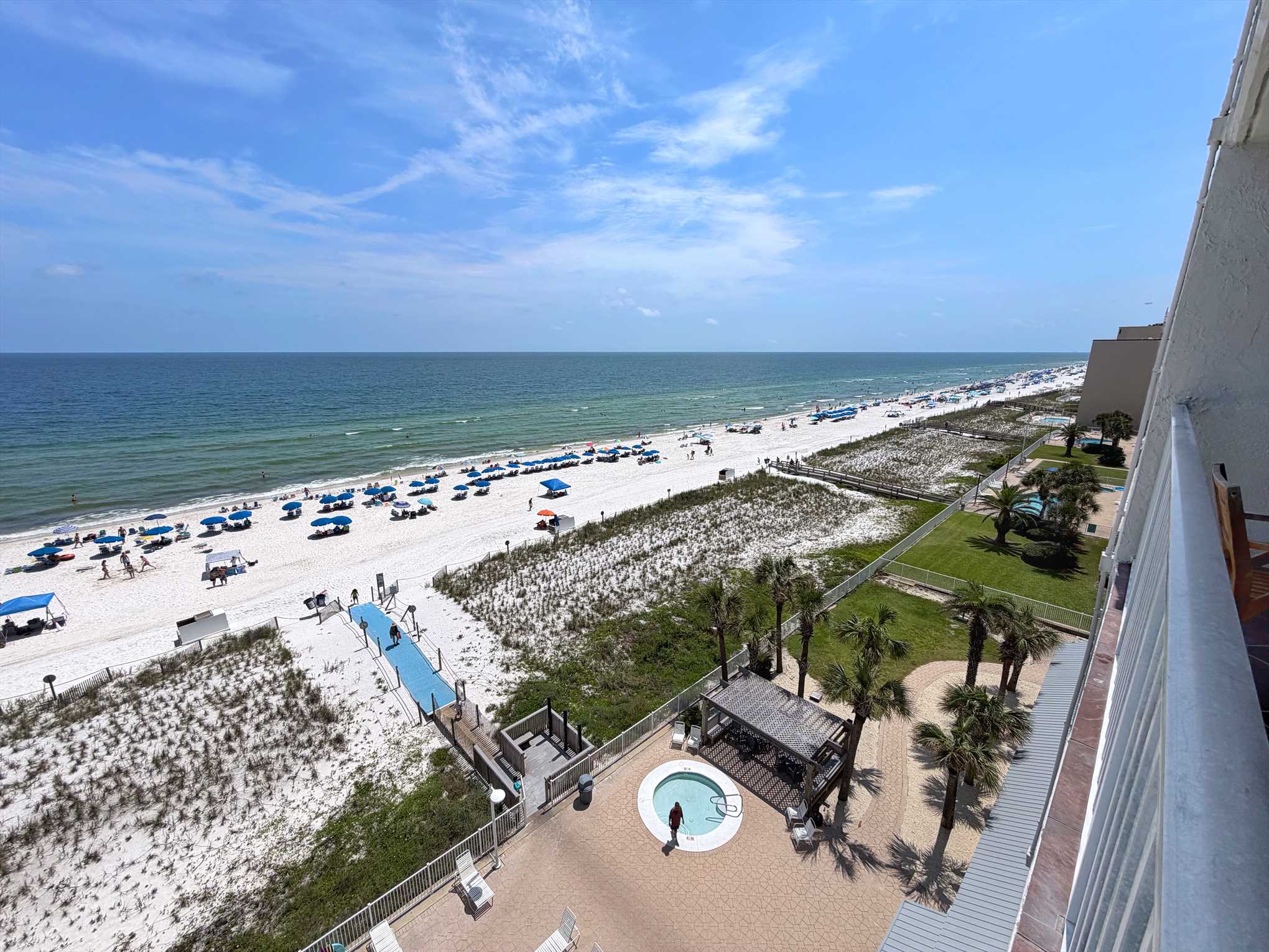 Beachfront view from your private balcony.