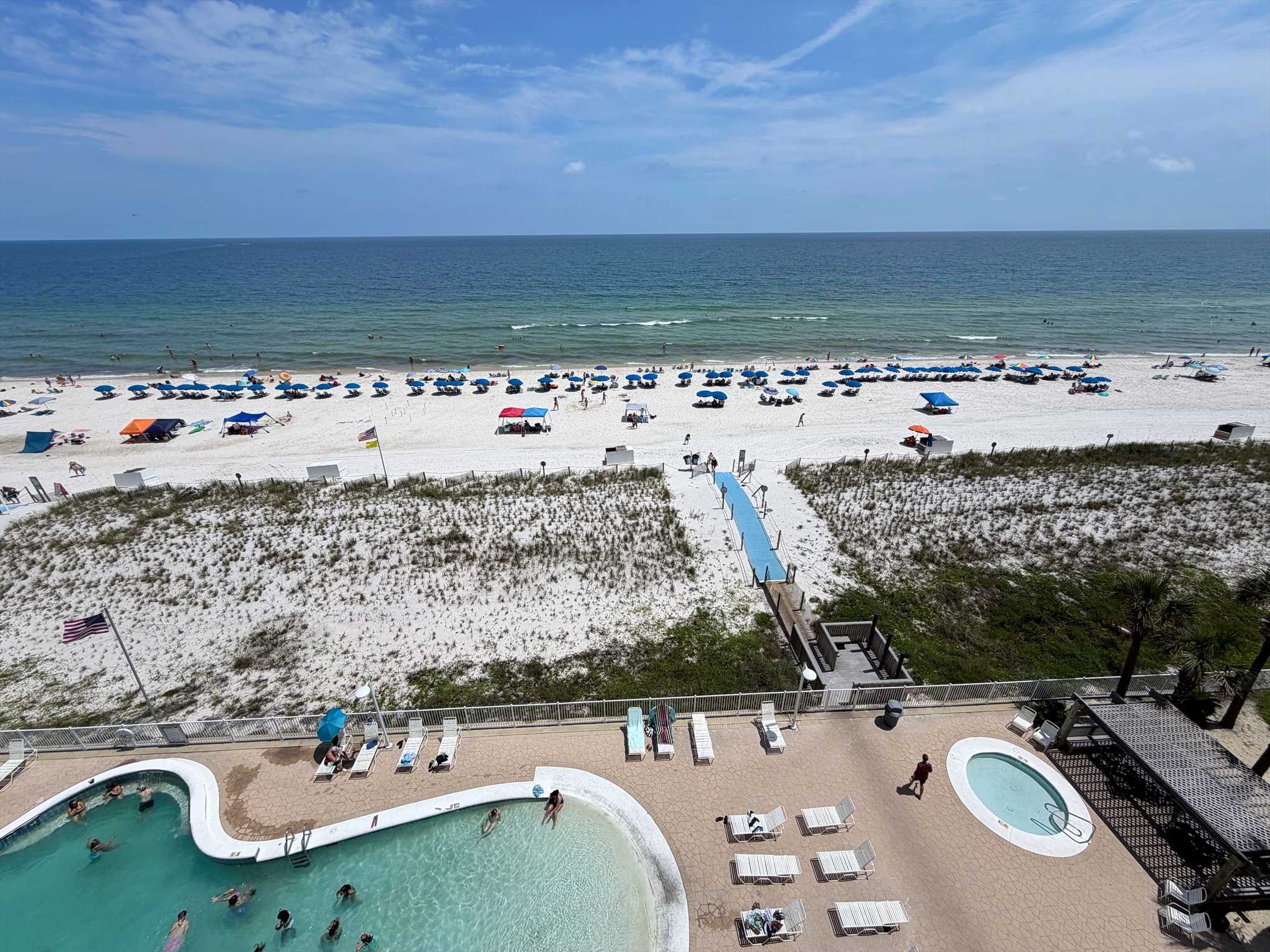 Beachfront view from your private balcony.