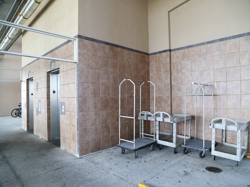 Elevators and luggage carts