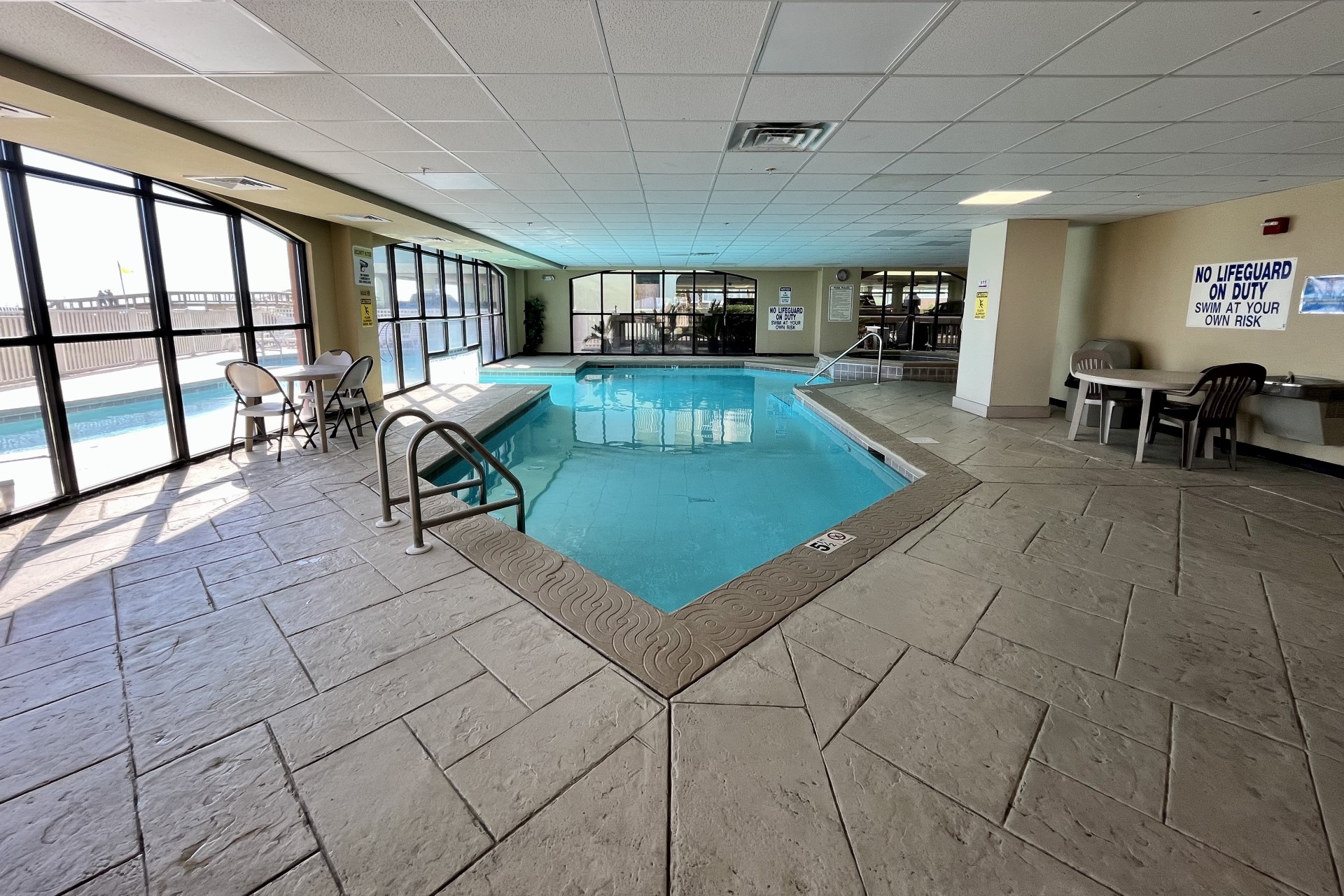 Indoor portion of the pool