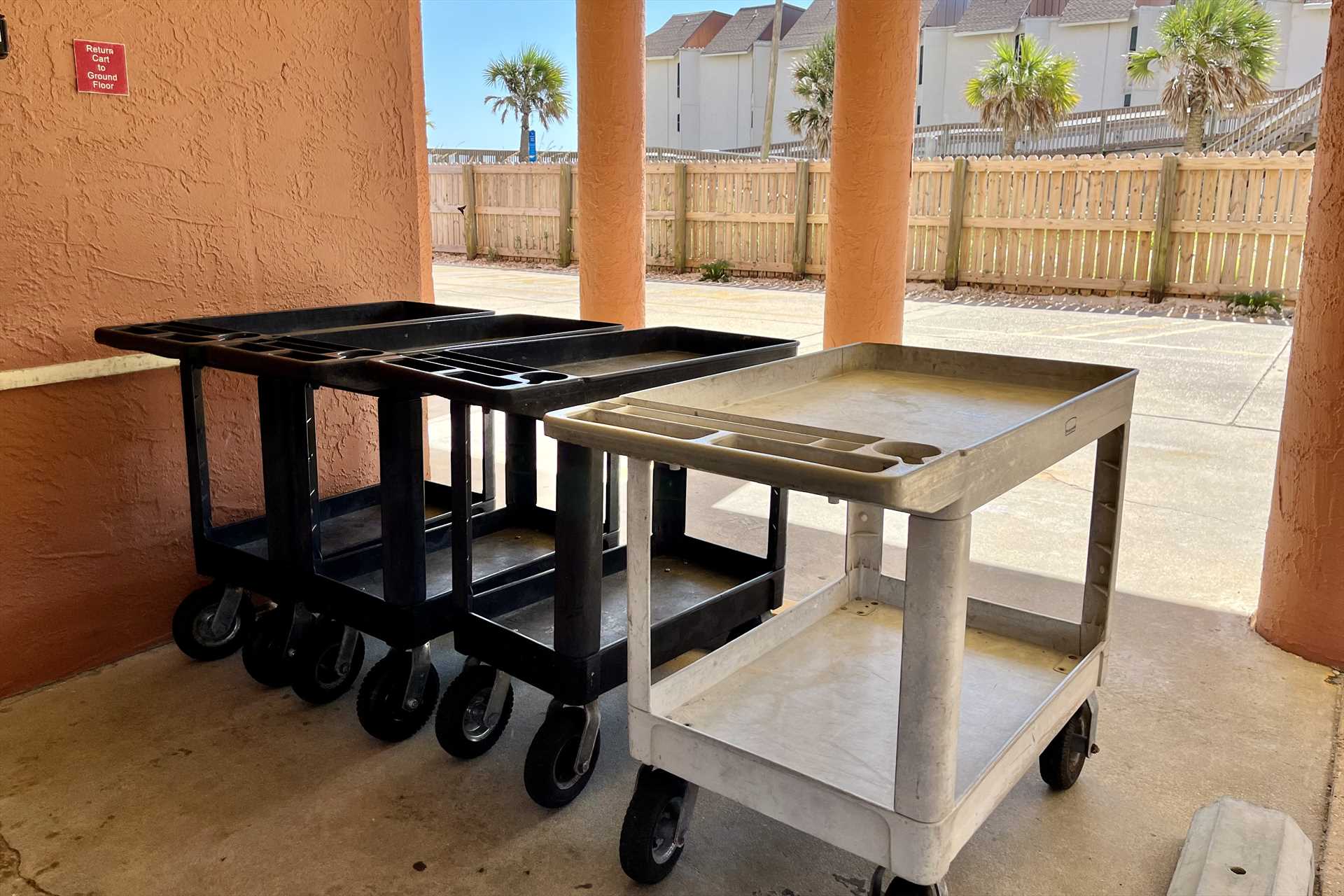 Luggage carts available.