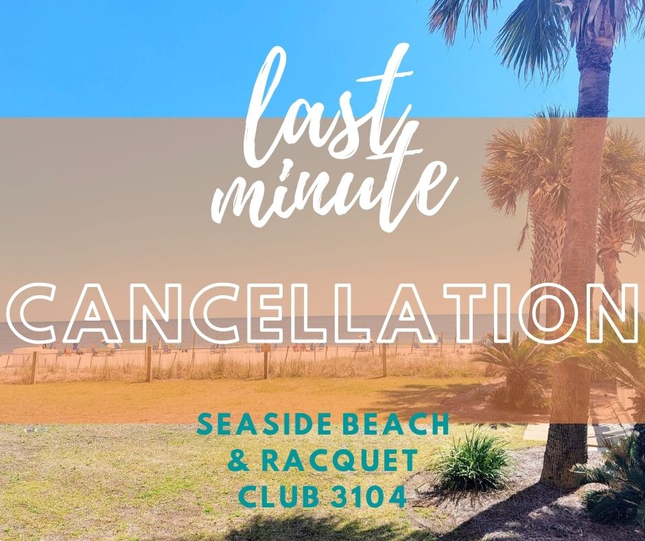 A banner from Gulfsand rentals regarding last minute cancellations
